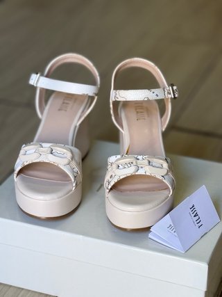 Sandali Zeppa 1a Classe Bianco Platform Taglia 36