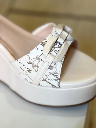 Sandali Zeppa 1a Classe Bianco Platform Taglia 36