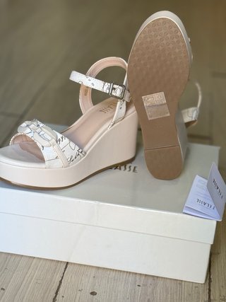 Sandali Zeppa 1a Classe Bianco Platform Taglia 36