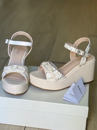 Sandali Zeppa 1a Classe Bianco Platform Taglia 36