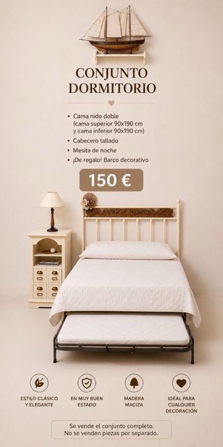 Conjunto Dormitorio Cama Nido Doble
