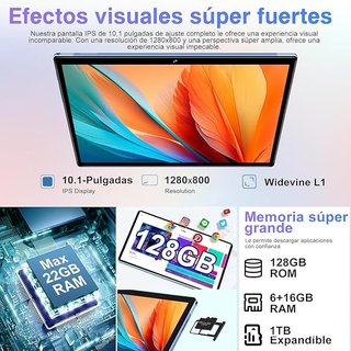 Tablet BIEGEDY 14 Octa-Core Azul 22GB RAM
