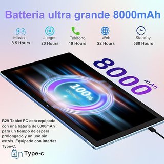 Tablet BIEGEDY 14 Octa-Core Azul 22GB RAM