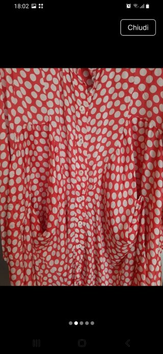 Abito pois rosso e bianco taglia unica