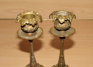 Coppia di candelabri in stile Art Nouveau francese, inizio 1900
