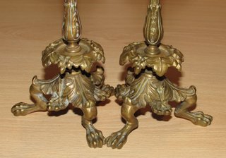 Coppia di candelabri in stile Art Nouveau francese, inizio 1900