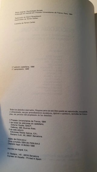 Psicología social II. Serge Moscovici