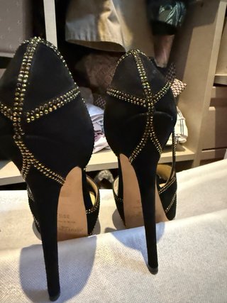 Sandalias Jimmy Choo Ante Negro y Dorado