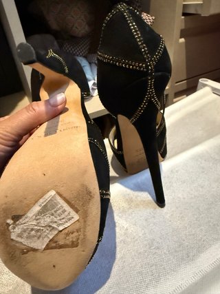 Sandalias Jimmy Choo Ante Negro y Dorado