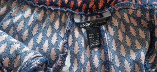Pantalón estampado mujer en azul y rosa