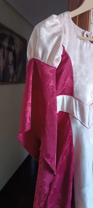 Vestido Medieval Niña Beige y Rojo