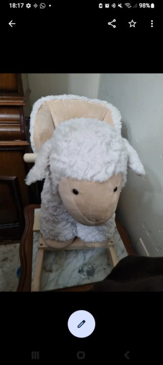 Oveja balancín peluche