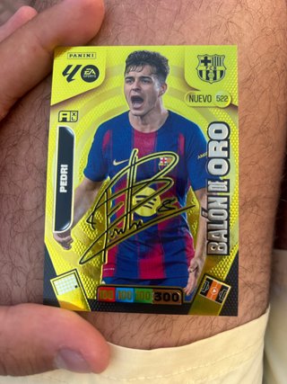 Cromo Pedri Balón de Oro Firmado Panini