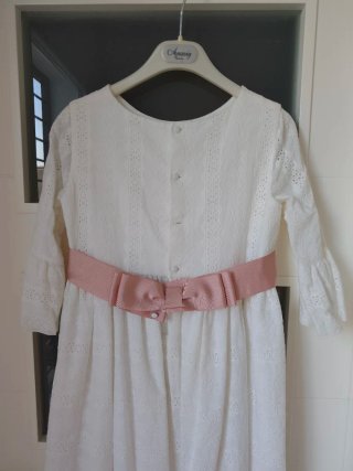 Traje de Comunión Blanco Encaje Flores