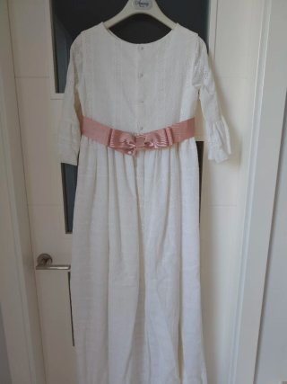 Traje de Comunión Blanco Encaje Flores