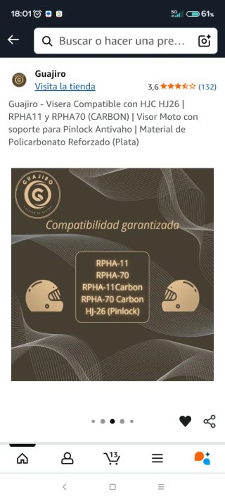 Visera de moto plateada