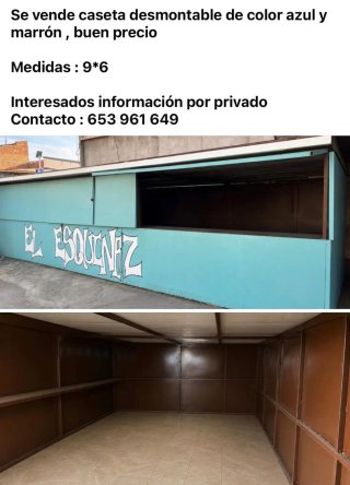 Caseta desmontable azul y marrón