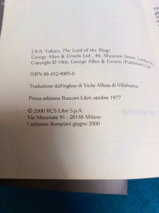 Il signore degli anelli 1° edizione Bompiani
