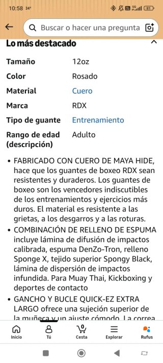 Guantes Boxeo RDX Rosa y Blanco