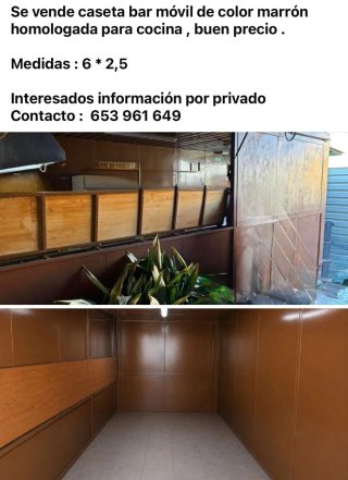 Caseta Bar Móvil Homologada Cocina Marrón