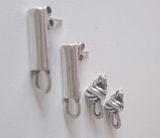 Bases para pendientes zamak plateado