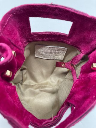 Borsetta in vera pelle con frange