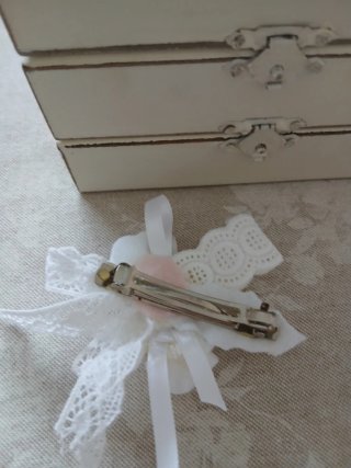 Horquilla/Tocado Flores Niña Rosa y Blanco