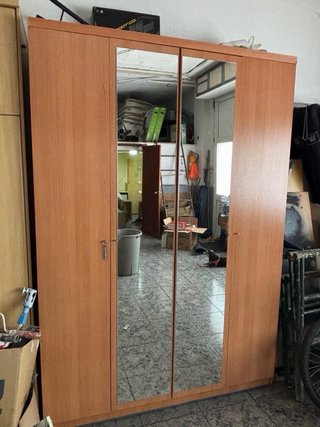 Armario doble madera con espejos
