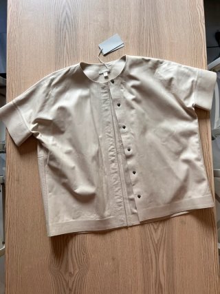 COS - Leather Blouse - Japanese Minimalist Style - Genuine Leather Beige - New With Tags 275€