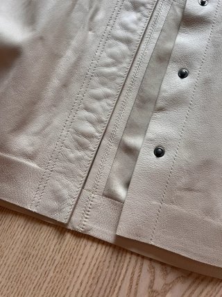 COS - Leather Blouse - Japanese Minimalist Style - Genuine Leather Beige - New With Tags 275€