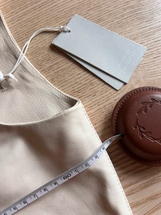 COS - Leather Blouse - Japanese Minimalist Style - Genuine Leather Beige - New With Tags 275€