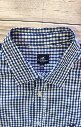 Camisa Manga Larga Polo Club Cuadros Azul Blanco