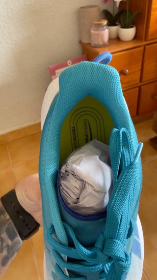 Deportivas azules y blancas