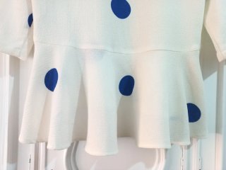 Blusa peplum lunares azul klein Zara Talla M