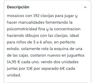 Mosaico de clavijas para psicomotricidad