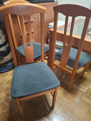 Sillas de comedor madera y tela