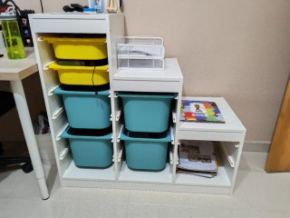Almacenaje Ikea Cubos Azul y Amarillo