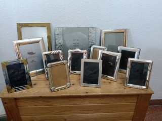 Lote de 10 Marcos de Fotos Plateados y Dorados