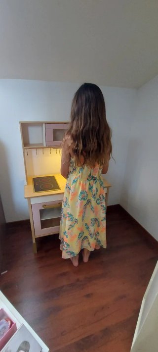 Cocinita Ikea Rosa y Dorada