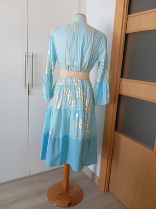 Vestido azul y dorado XL boutique el cintur n vent