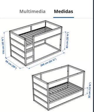 Cama alta infantil.