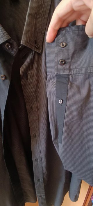 2 Camicie Uomo Nere/Grigie