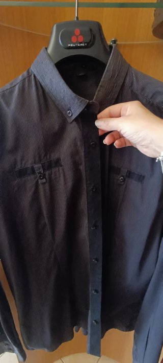 2 Camicie Uomo Nere/Grigie