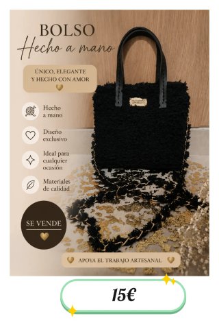 Bolso Negro Hecho a Mano