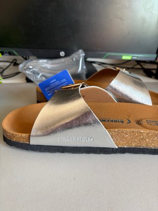 Sandalias Birkenstock Talla 39 Plata Dorada