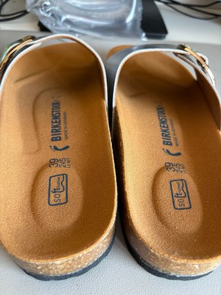 Sandalias Birkenstock Talla 39 Plata Dorada