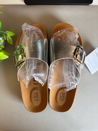 Sandalias Birkenstock Talla 39 Plata Dorada