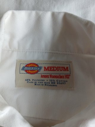 dickies shirt size M white