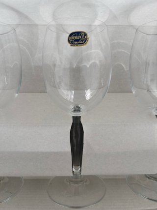 Copa Bohemia Crystal Negra y Transparente