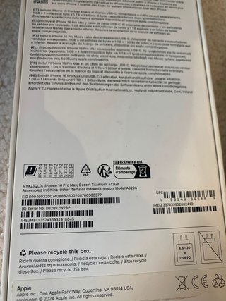 iPhone 16 Pro Max 512 GB Desert Titanium - 93% bat
